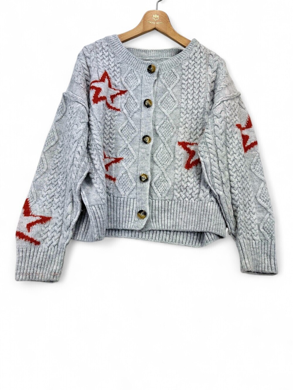 Maeve Cable Knit Button-Down Cardigan Sweater M
